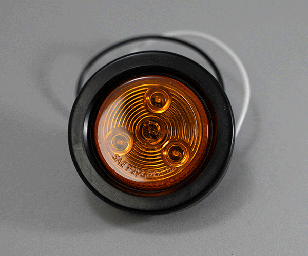 2" Round LED Marker Light with Grommet - Amber