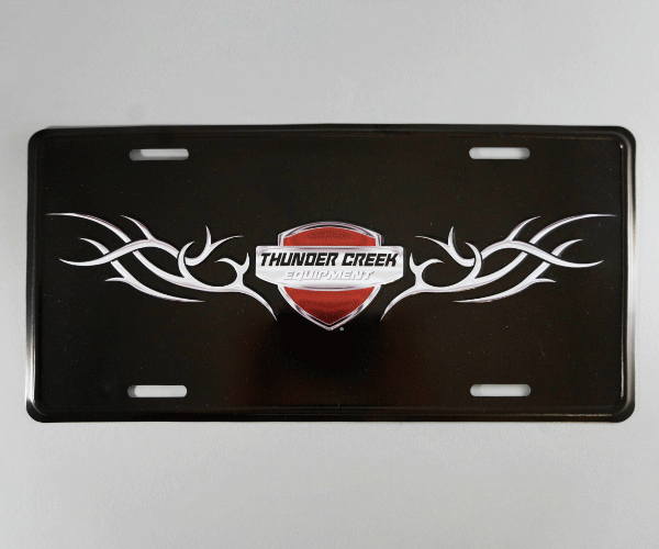 Thunder Creek Embossed Vanity License Plate — Thunder Creek Equipment